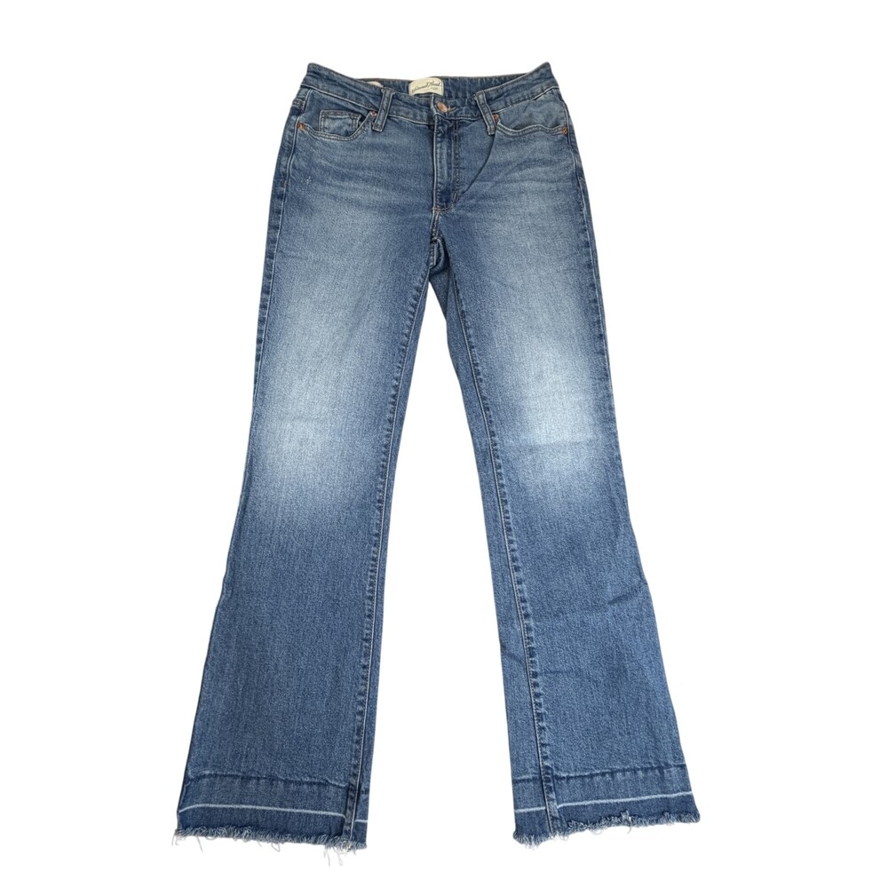 Universal Thread Jeans Womens 2 Blue Ankle Bootcut Raw Hem Stretch 28x29 Denim